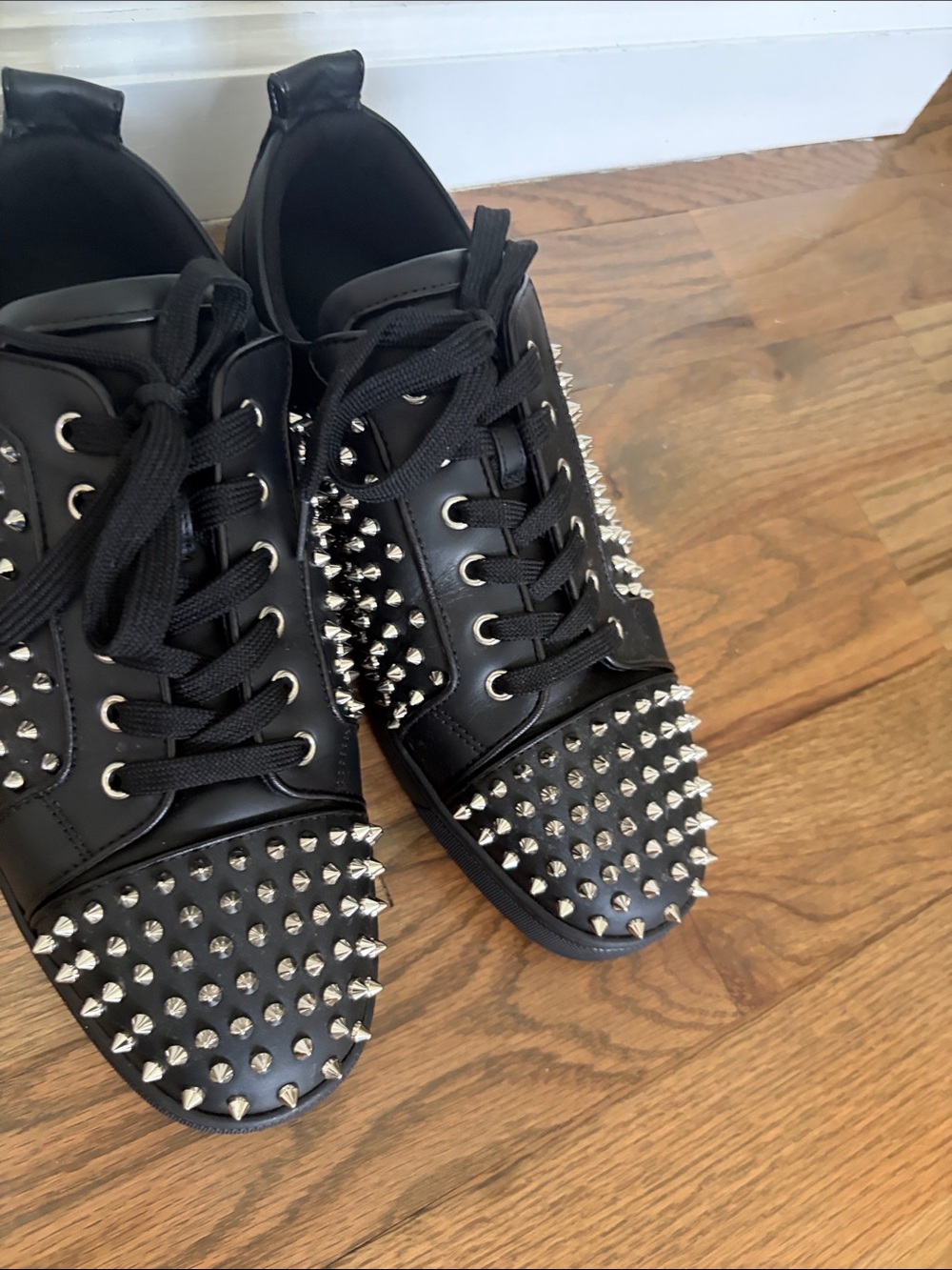 Christian Louboutin, Black Studded Low-Top Men's Sneakers Size 43..US men (10)